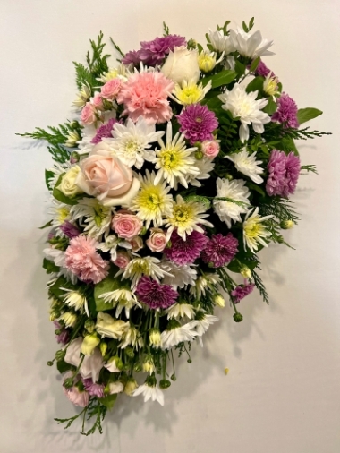 Pastel Funeral Spray.